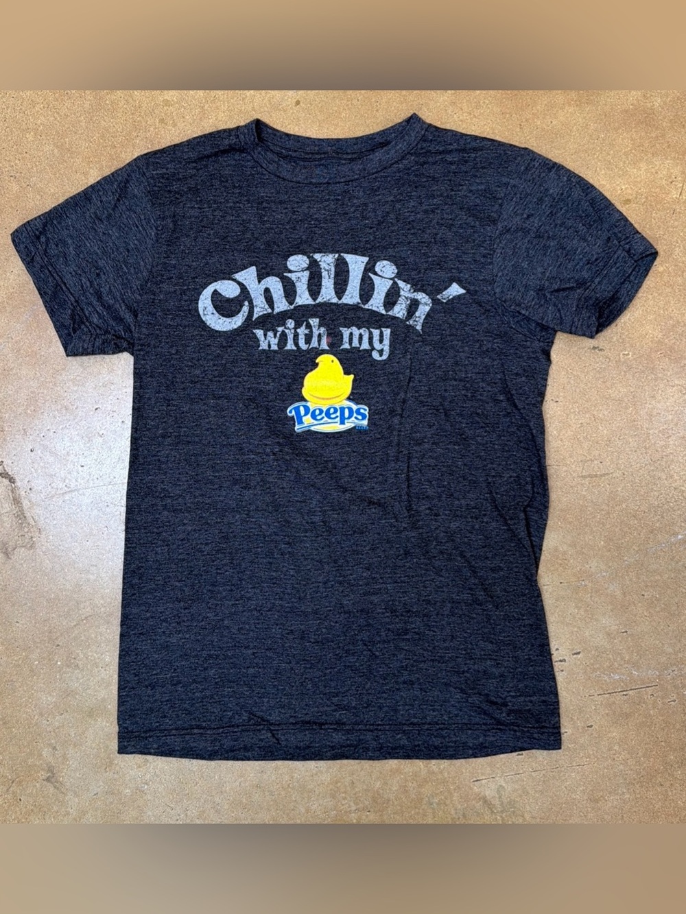 Savvy Chillin’ With My Peeps Gray Short Sleeve Graphic Tee T Shirt Size Small